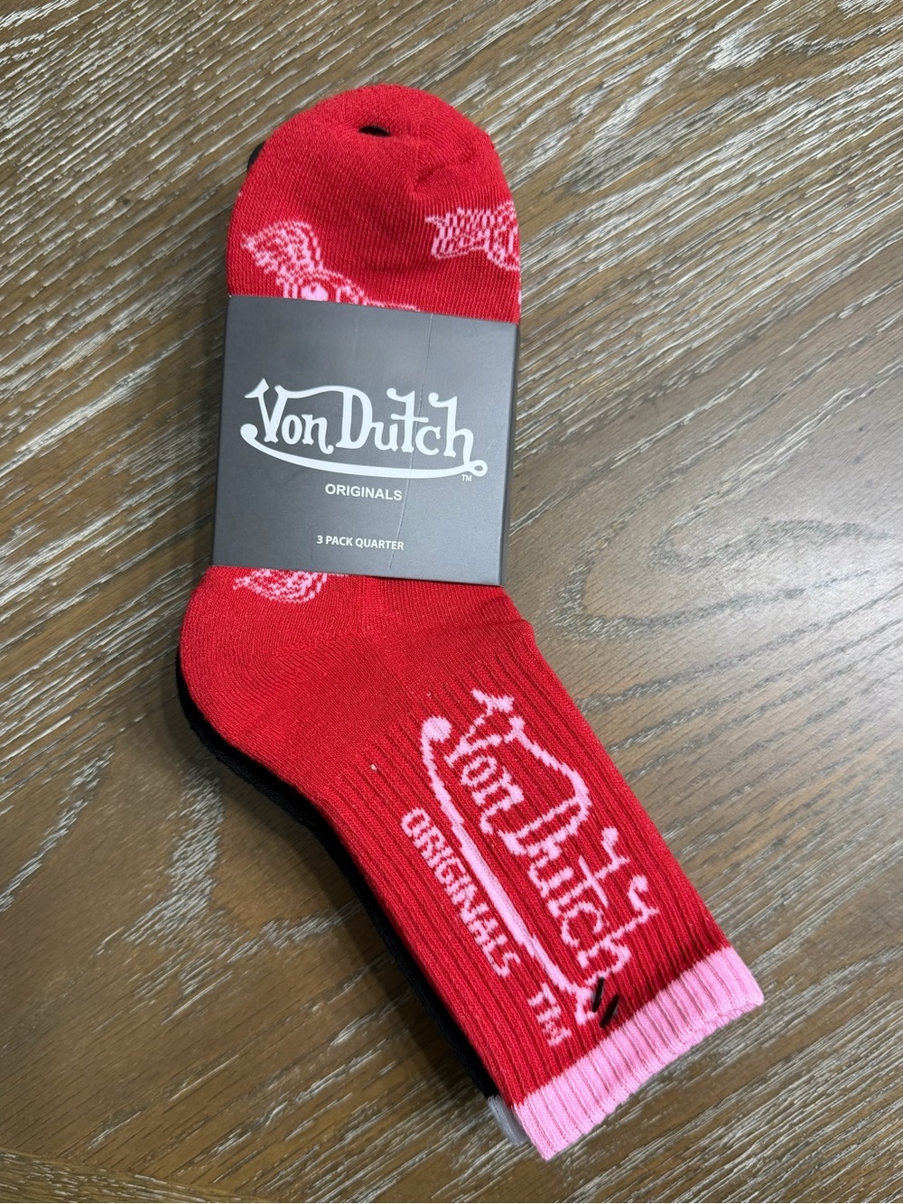 Women’s Y2K Von Dutch Logo Crew Socks 3-Pack
